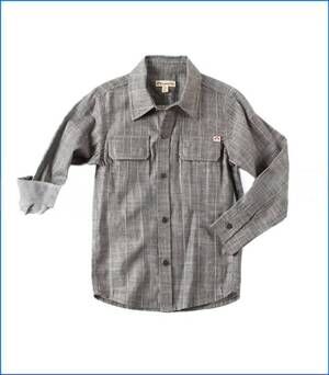 NEW APPAMAN kids mason shirt in slate stripe